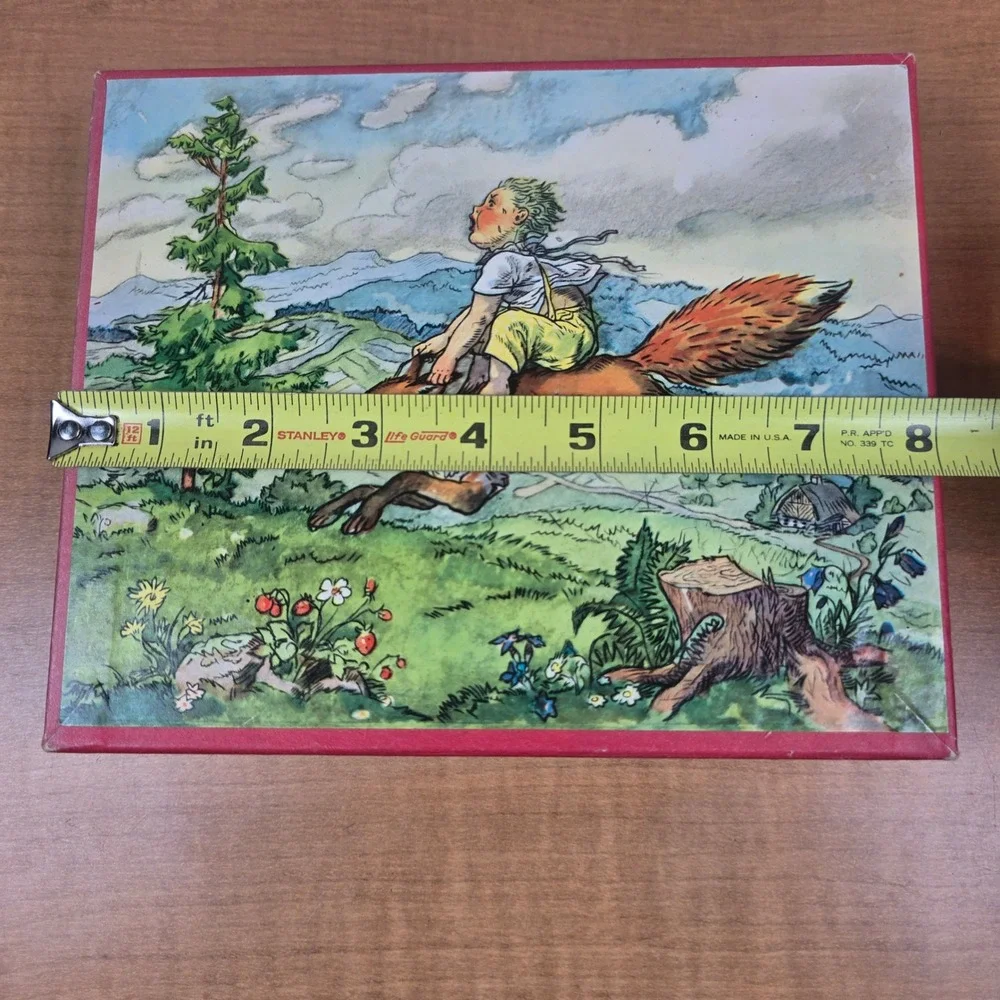 Kubus W Germany wood picture puzzle 12 block 5 guide sheets Budulinek Folk vtg